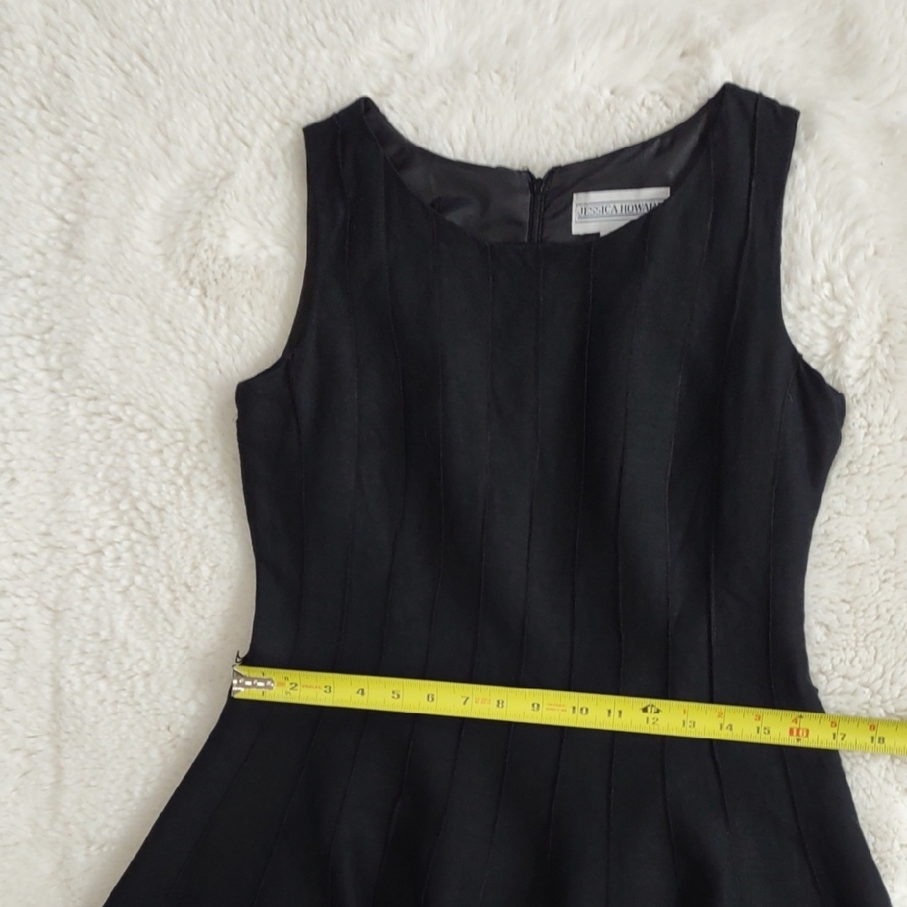 JESSICA HOWARD,55%Linen,45%Rayon,Elegant Black Sleeveless Dress - Picture 13 of 17